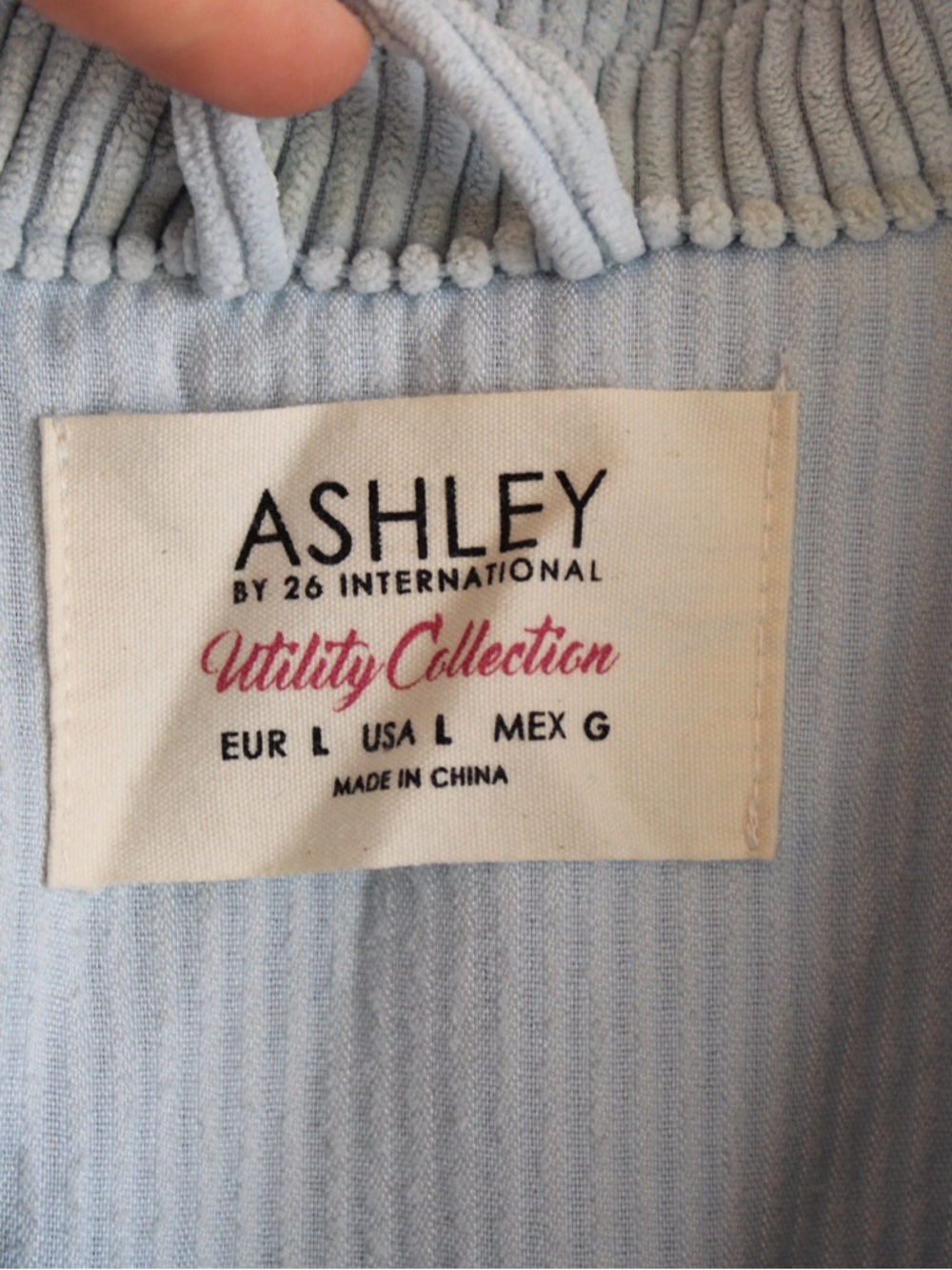 Ashley by 26 International Blue Corduroy Shacket Large - Picture 2 of 4